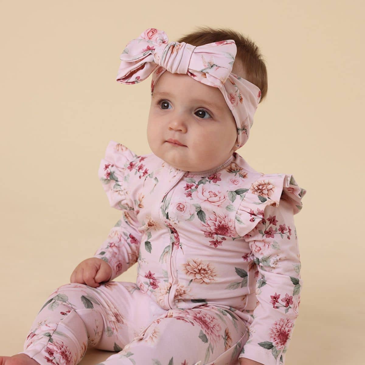 Snuggle Hunny Convertible Romper with Frill - Birds & Blooms - Image 4
