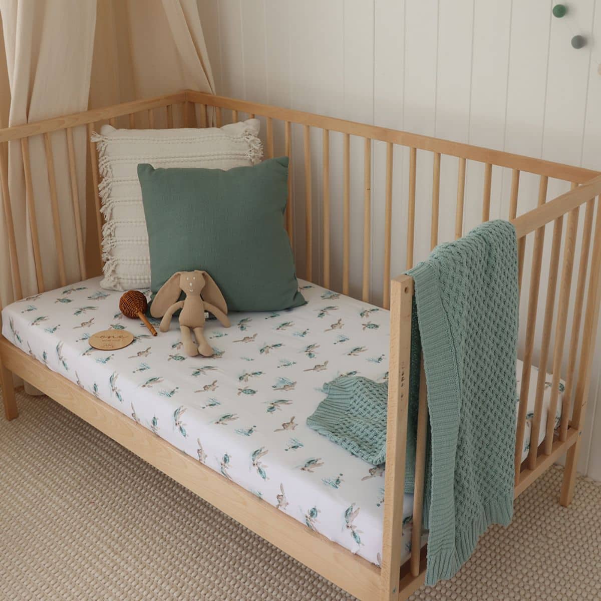 Snuggle Hunny Diamond Knit Baby Blanket - Sage - Image 3