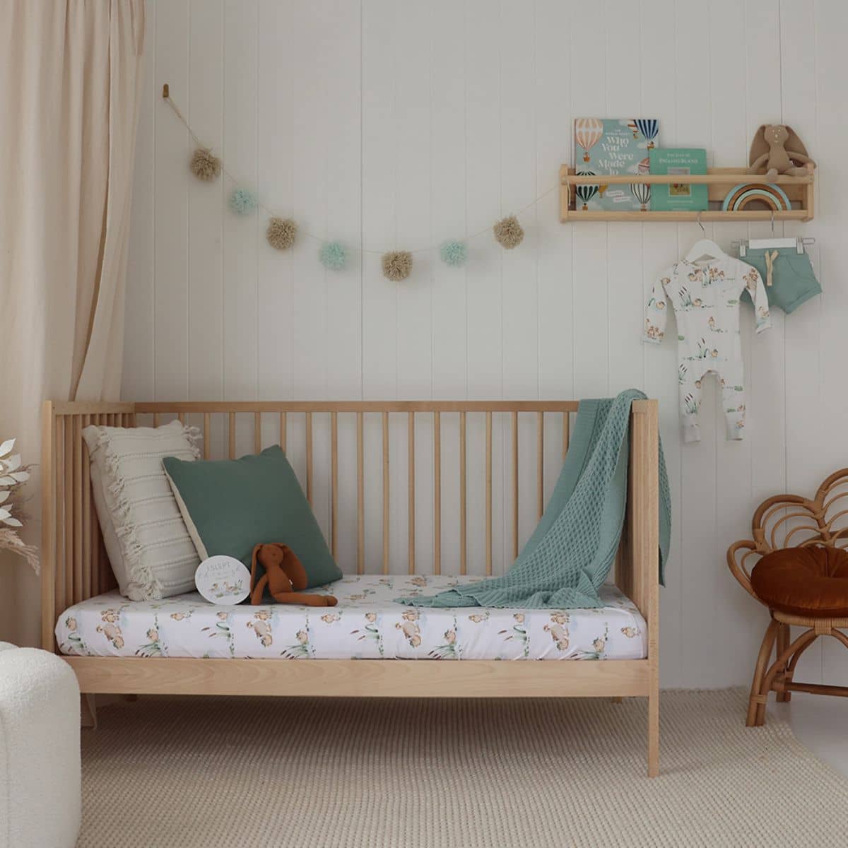 Snuggle Hunny Diamond Knit Baby Blanket - Sage - Image 4
