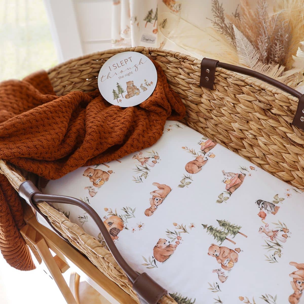 Snuggle Hunny Fitted Bassinet Sheet and Change Pad Cover - Bears - Image 4