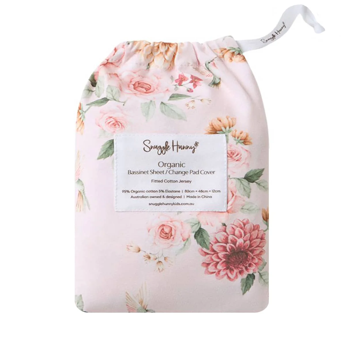 Snuggle Hunny Fitted Bassinet Sheet and Change Pad Cover - Birds & Blooms
