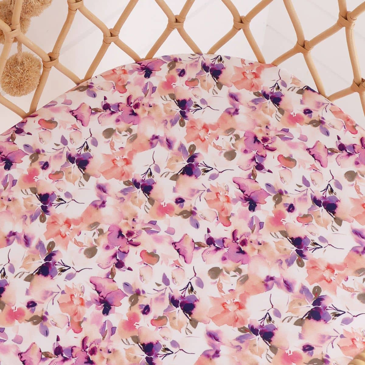 Snuggle Hunny Fitted Bassinet Sheet and Change Pad Cover - Blushing Beauty - Image 2