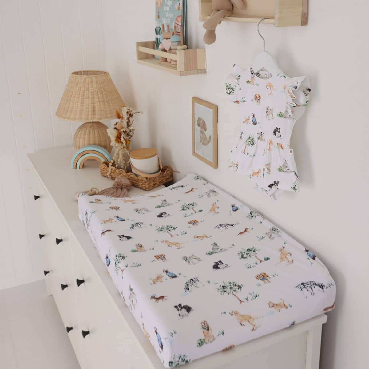 Snuggle Hunny Fitted Bassinet Sheet and Change Pad Cover - Dog Park - Image 6