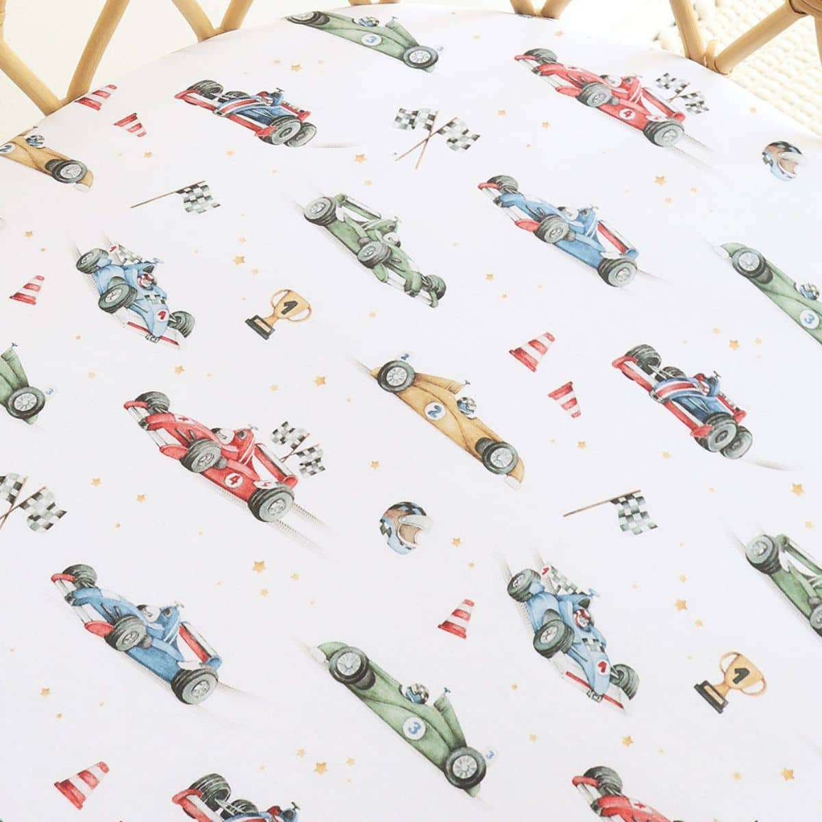 Snuggle Hunny Fitted Bassinet Sheet and Change Pad Cover - Little Racers - Image 3