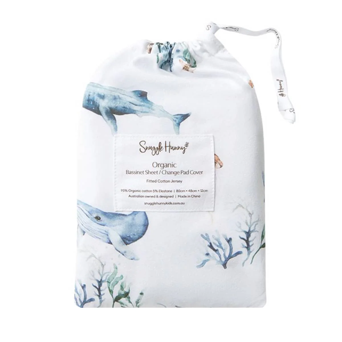 Snuggle Hunny Fitted Bassinet Sheet and Change Pad Cover - Ocean