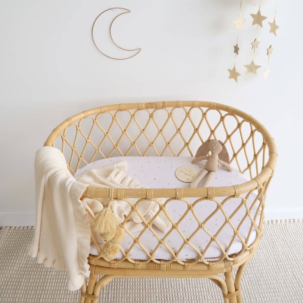 Snuggle Hunny Fitted Bassinet Sheet and Change Pad Cover - Stardust - Image 4