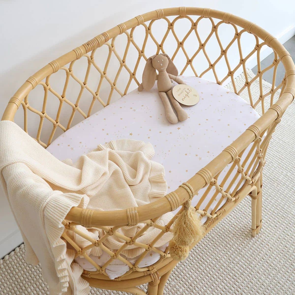Snuggle Hunny Fitted Bassinet Sheet and Change Pad Cover - Stardust - Image 6