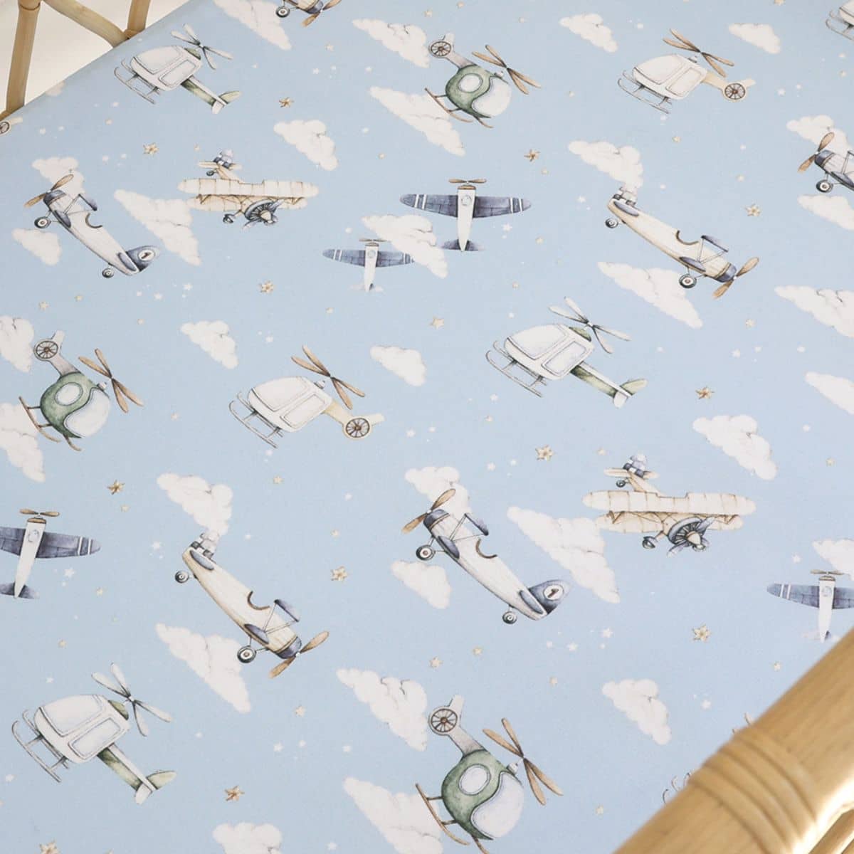Snuggle Hunny Fitted Bassinet Sheet and Change Pad Cover - Taking Flight - Image 4