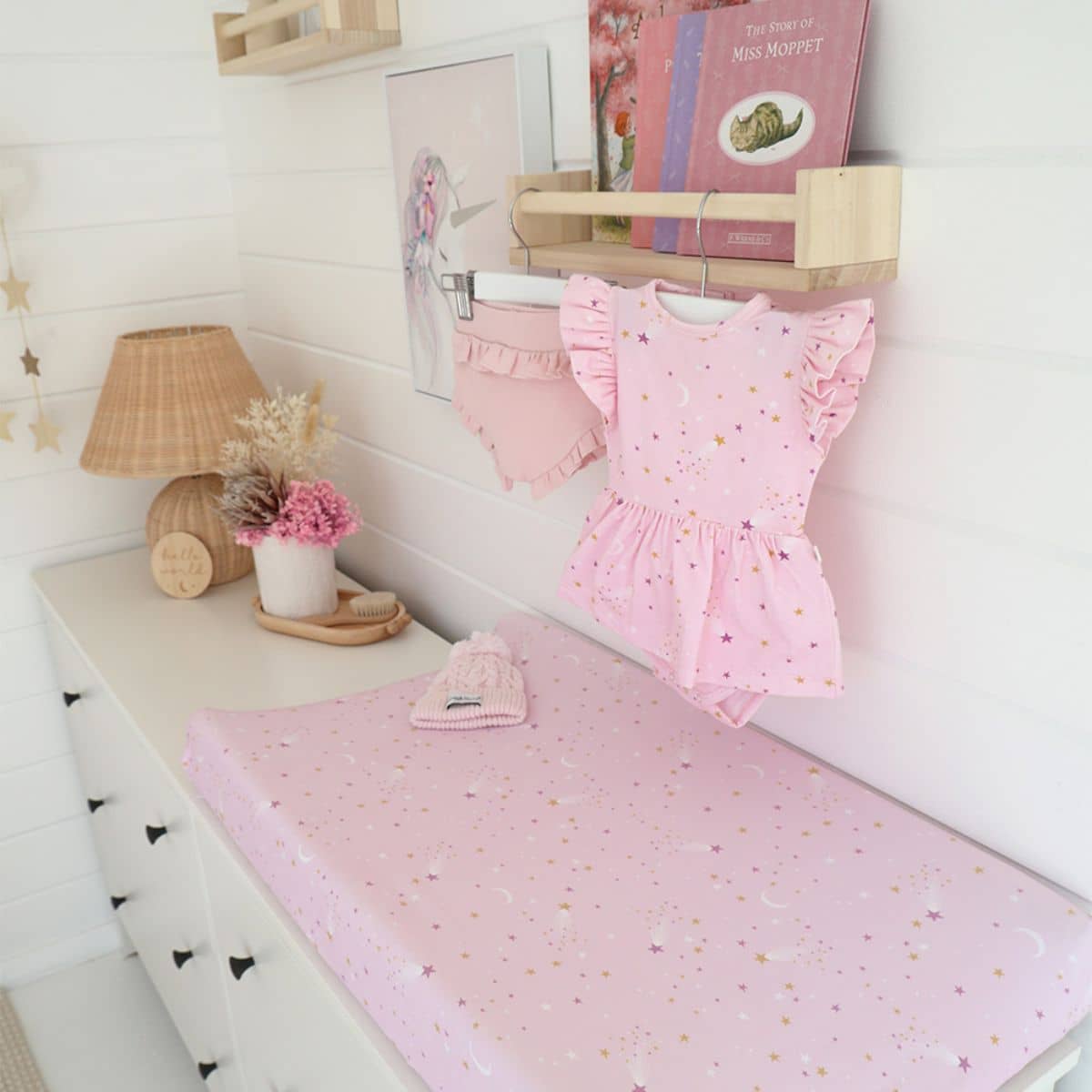 Snuggle Hunny Fitted Bassinet Sheet and Change Pad Cover - Twinkle - Image 3