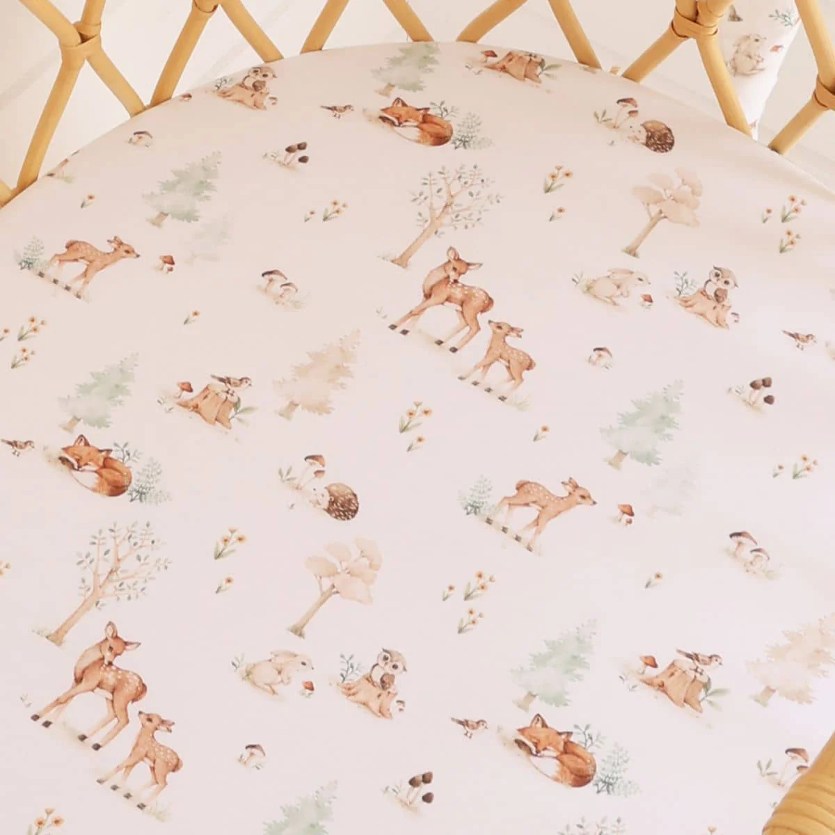 Snuggle Hunny Fitted Bassinet Sheet and Change Pad Cover - Woodland Tales - Image 4