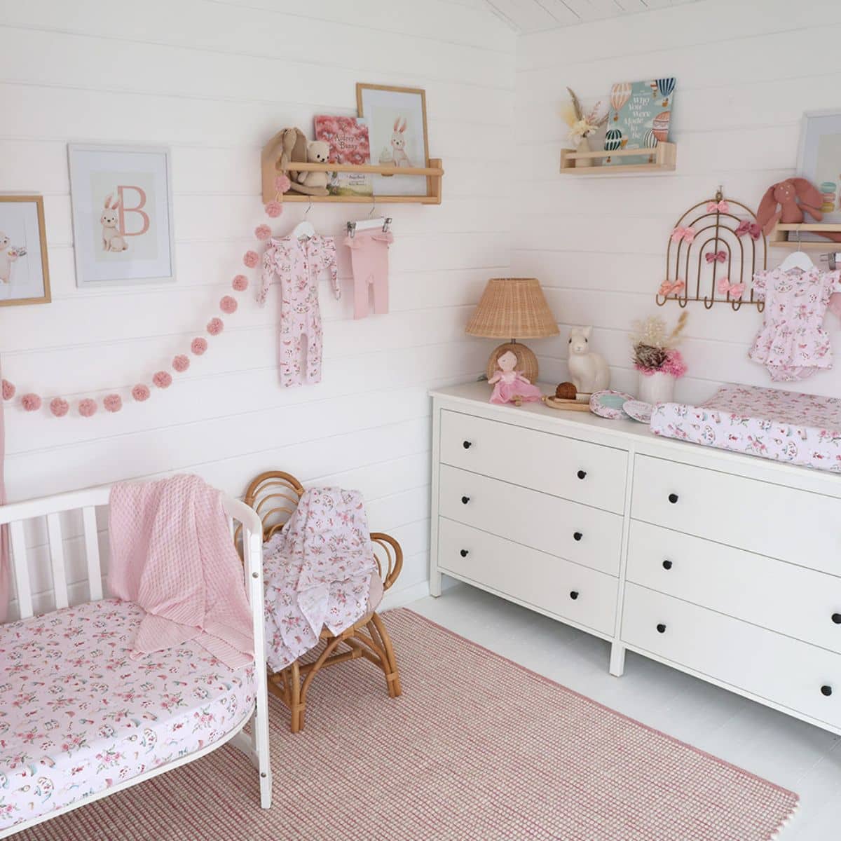 Snuggle Hunny Fitted Cot Sheet - Alice's Tea Party - Image 5