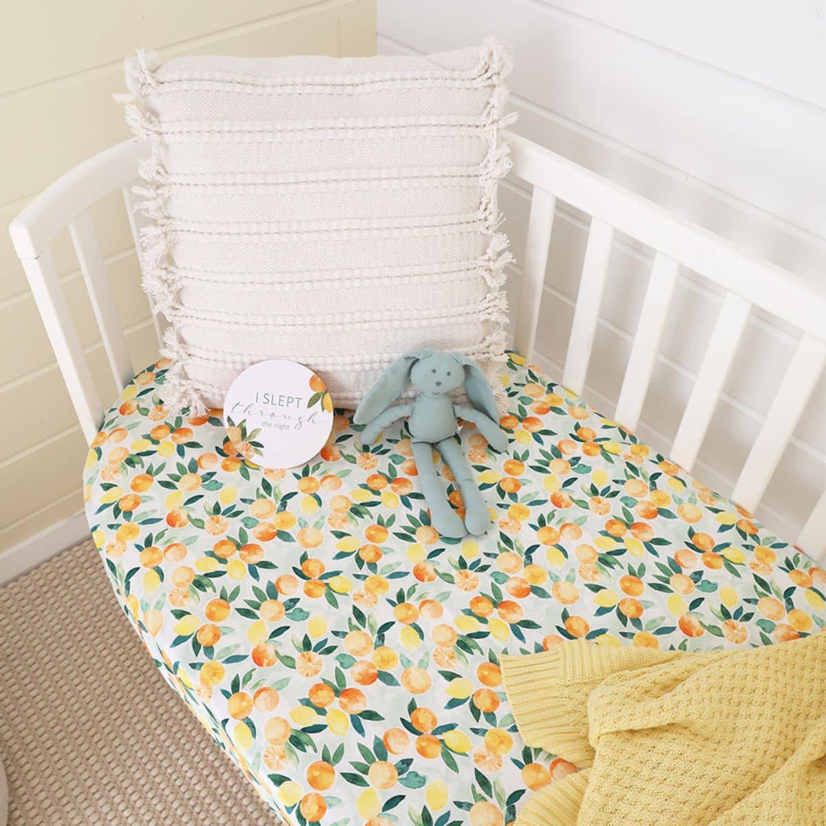 Snuggle Hunny Fitted Cot Sheet - Citrus Squeeze - Image 3