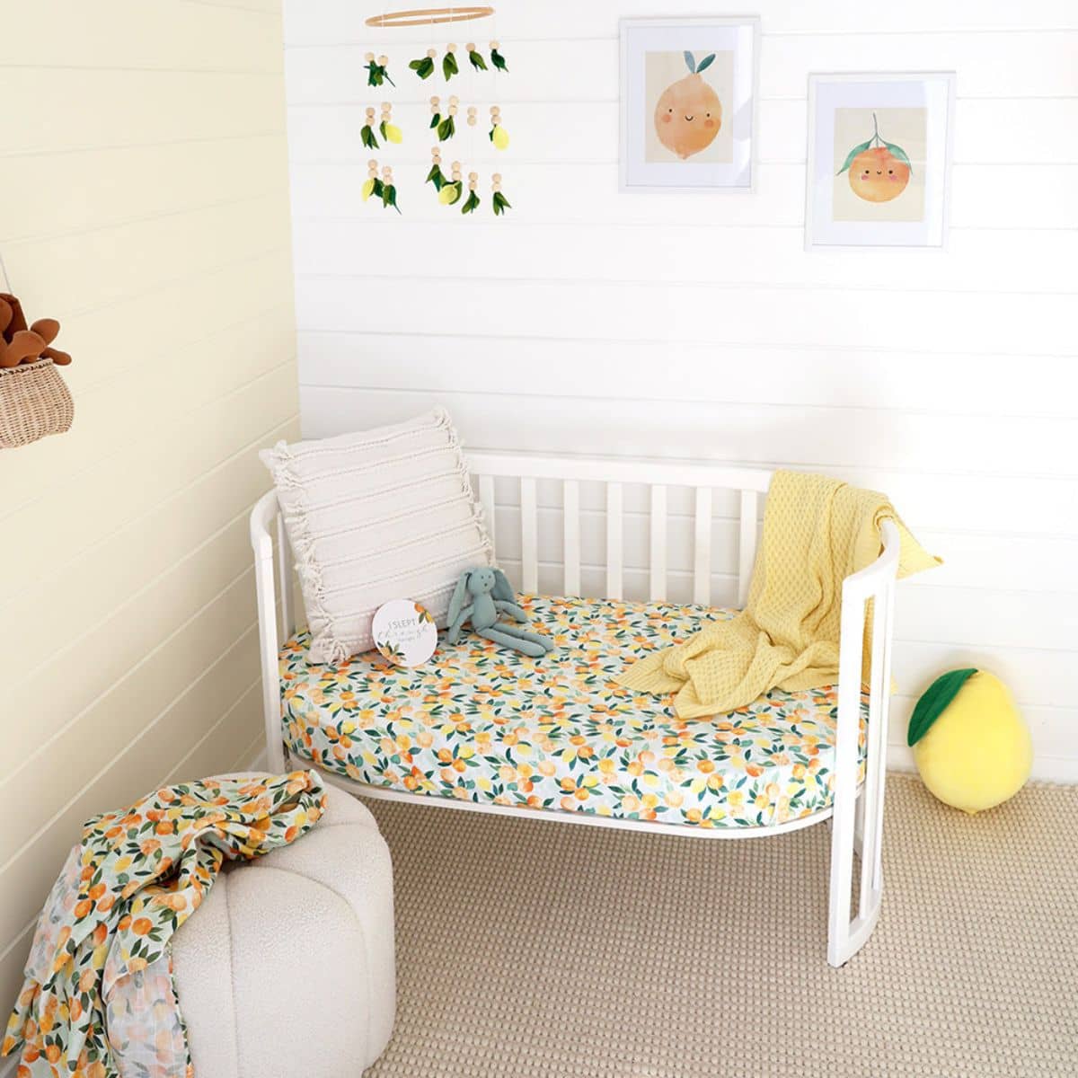 Snuggle Hunny Fitted Cot Sheet - Citrus Squeeze - Image 4
