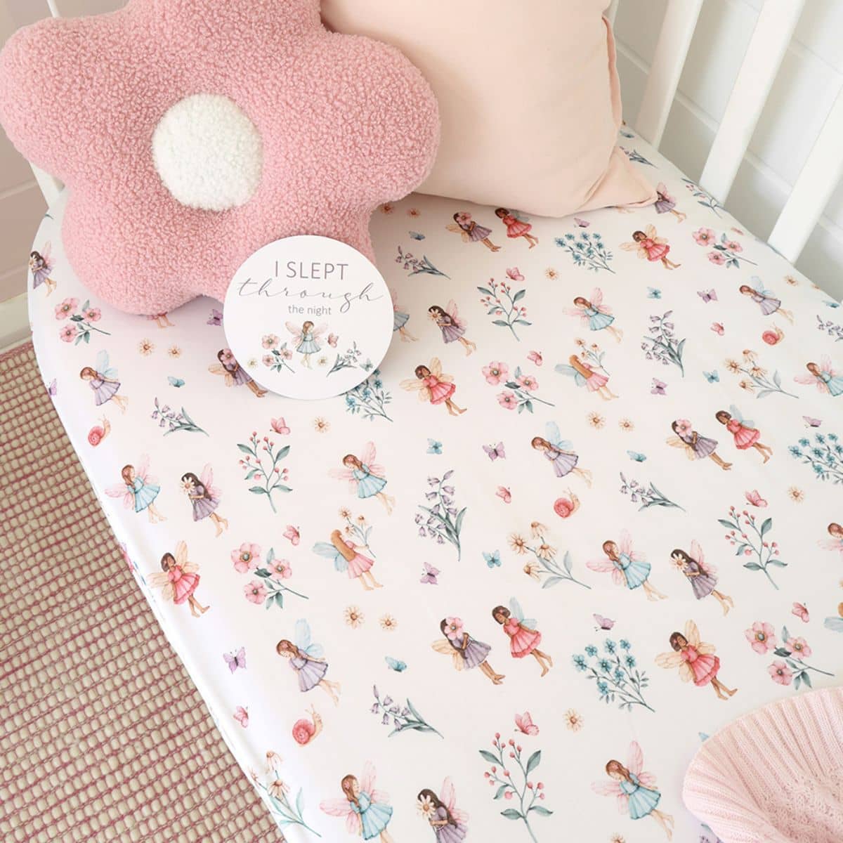 Snuggle Hunny Fitted Cot Sheet - Fairy Garden - Image 4