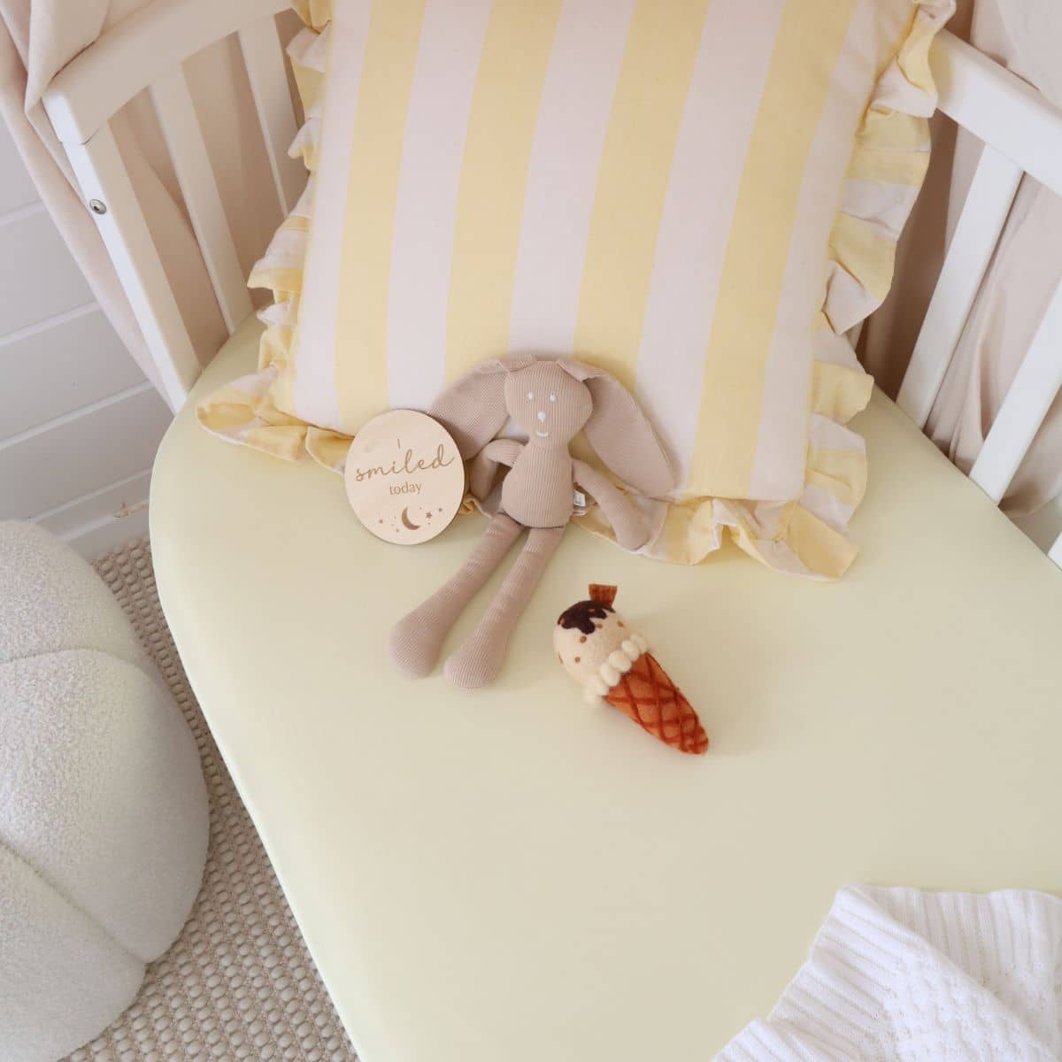Snuggle Hunny Fitted Cot Sheet - Lemon Sorbet - Image 2