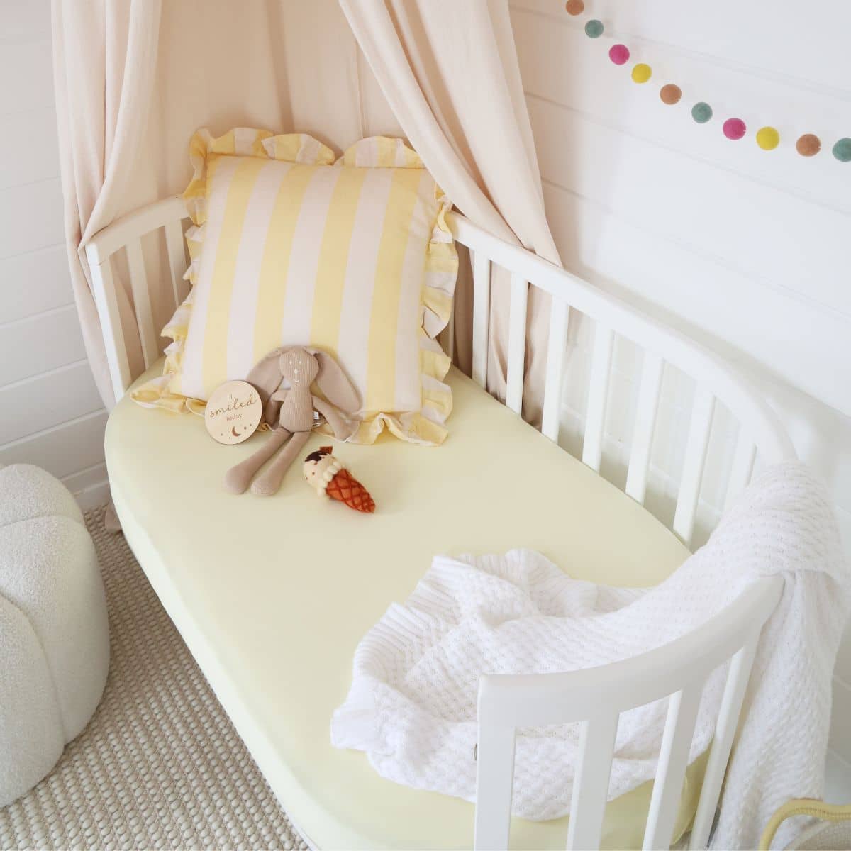 Snuggle Hunny Fitted Cot Sheet - Lemon Sorbet - Image 3