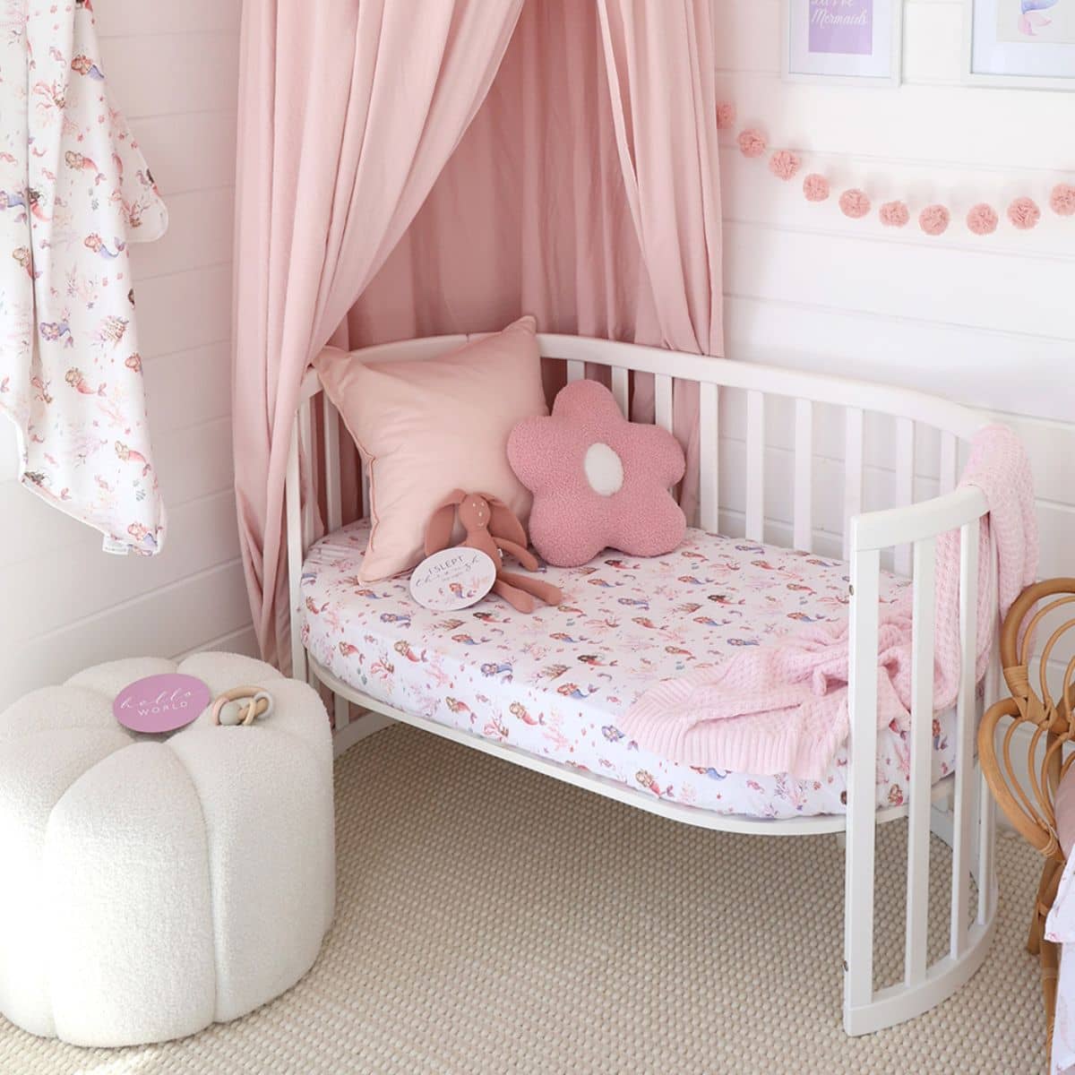 Snuggle Hunny Fitted Cot Sheet - Mermaid - Image 4