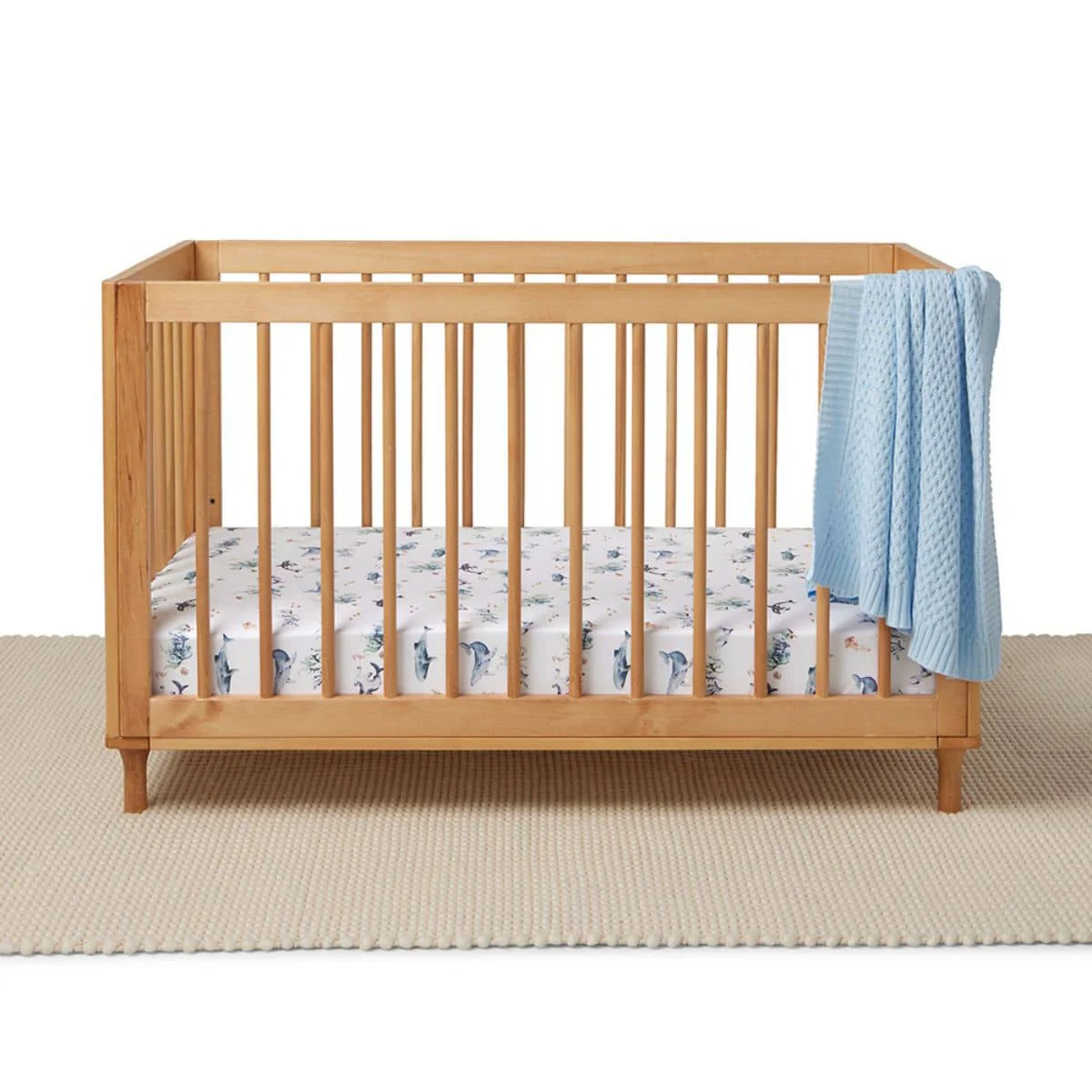 Snuggle Hunny Fitted Cot Sheet - Ocean - Image 5