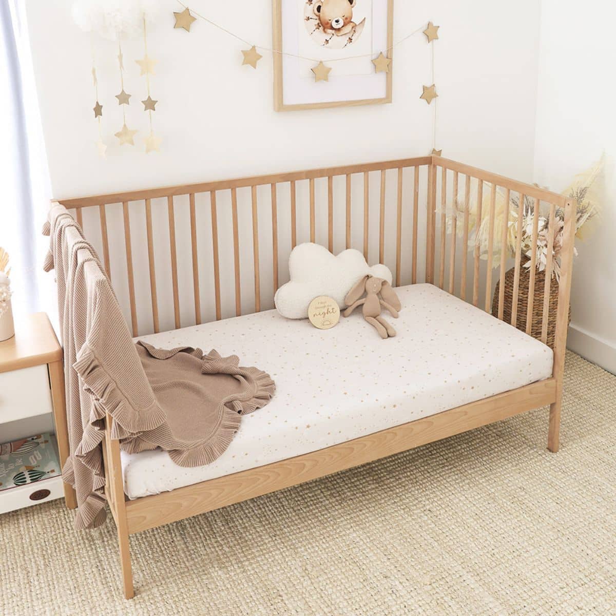 Snuggle Hunny Fitted Cot Sheet - Stardust - Image 2