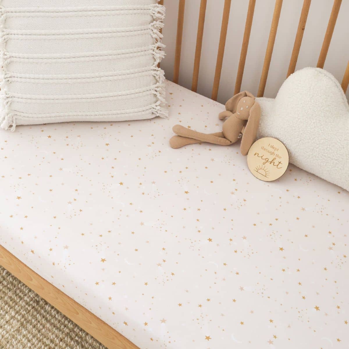 Snuggle Hunny Fitted Cot Sheet - Stardust - Image 5