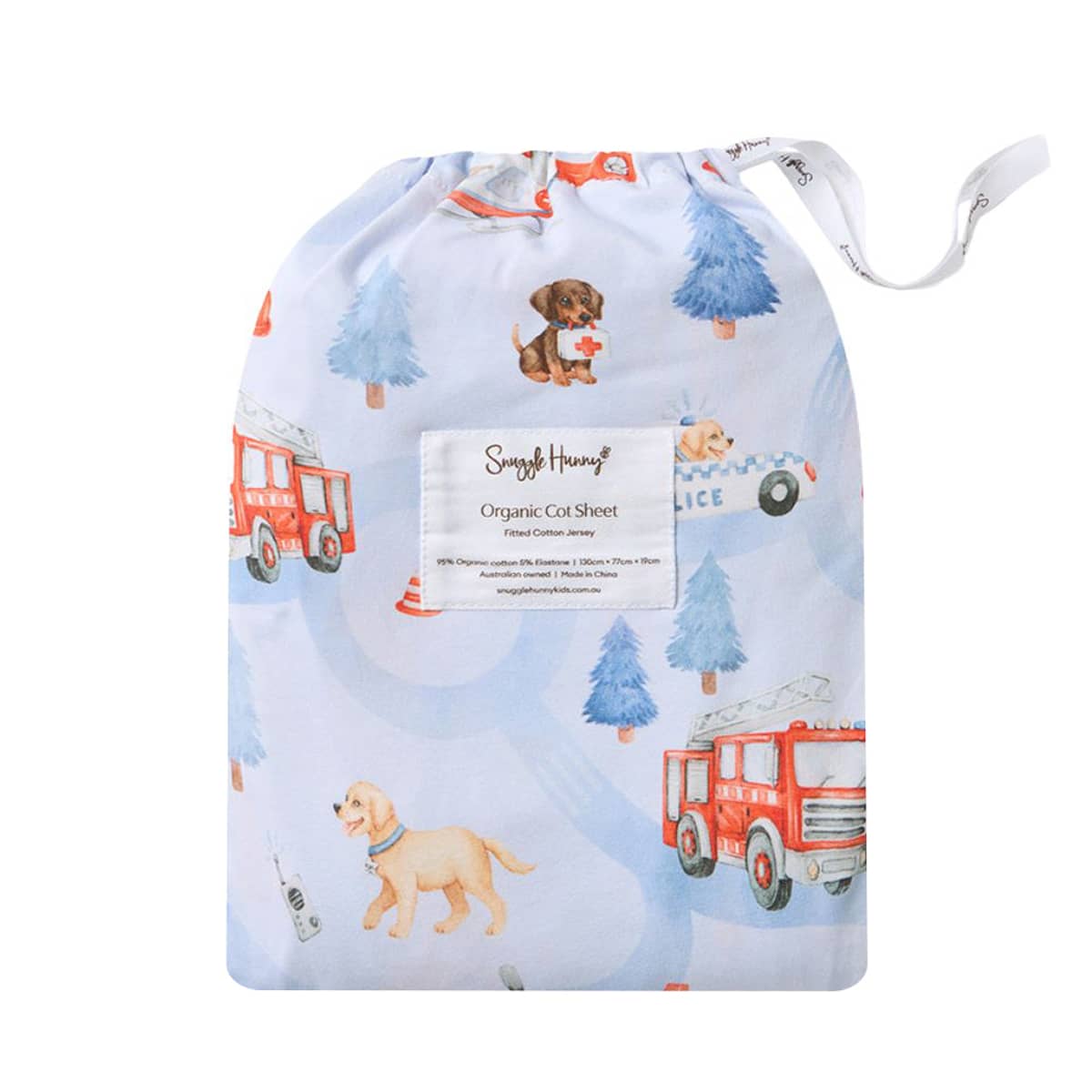 Snuggle Hunny Fitted Cot Sheet - To the Rescue