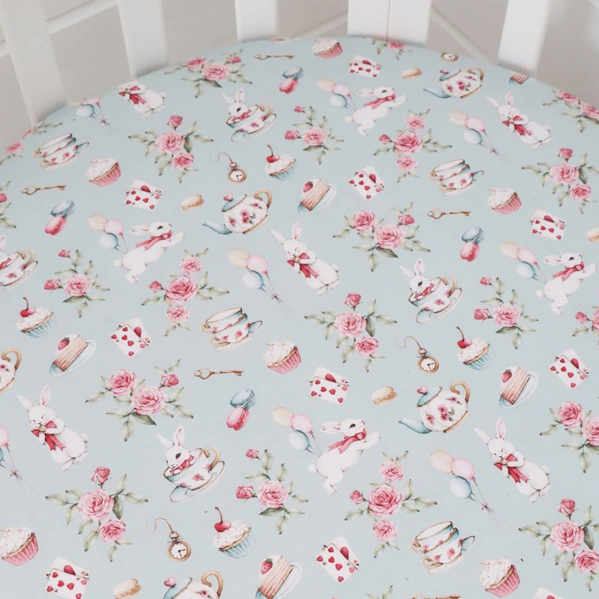 Snuggle Hunny Fitted Cot Sheet - White Rabbit - Image 2