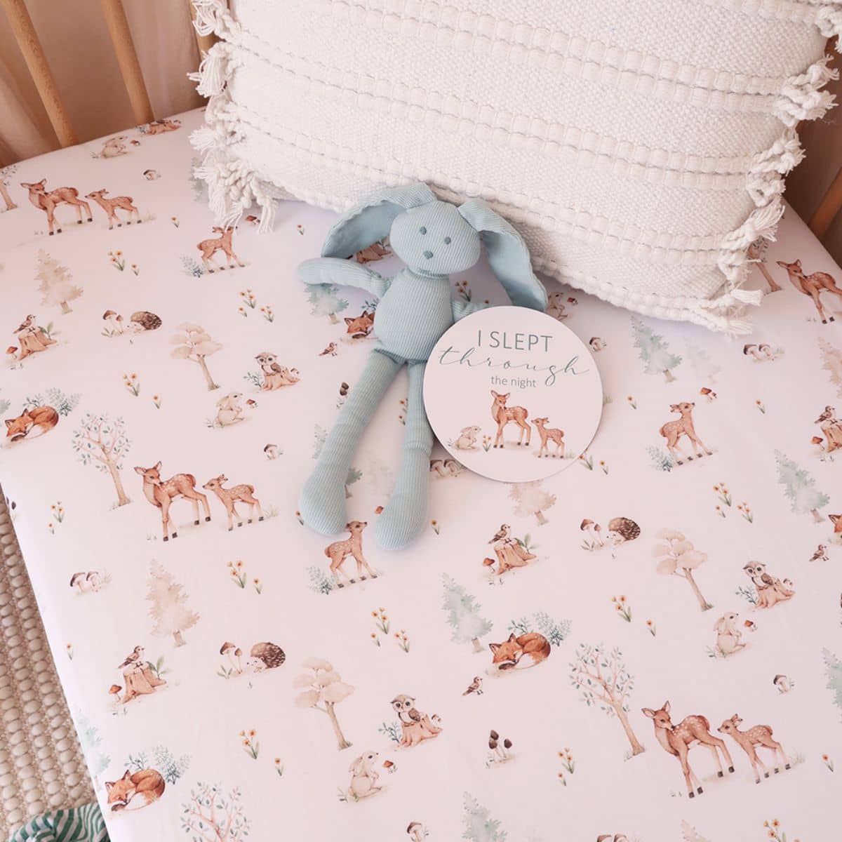 Snuggle Hunny Fitted Cot Sheet - Woodland Tales - Image 2