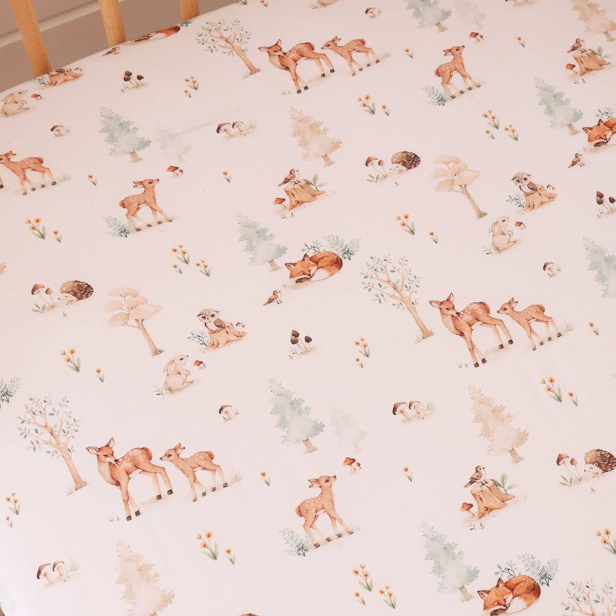 Snuggle Hunny Fitted Cot Sheet - Woodland Tales - Image 4