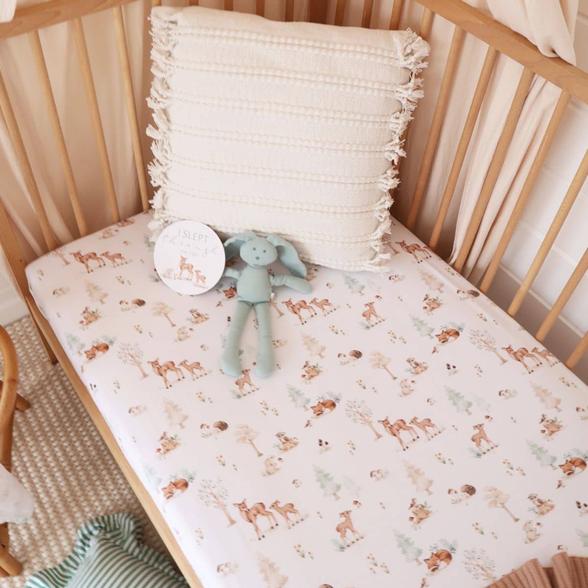 Snuggle Hunny Fitted Cot Sheet - Woodland Tales - Image 5