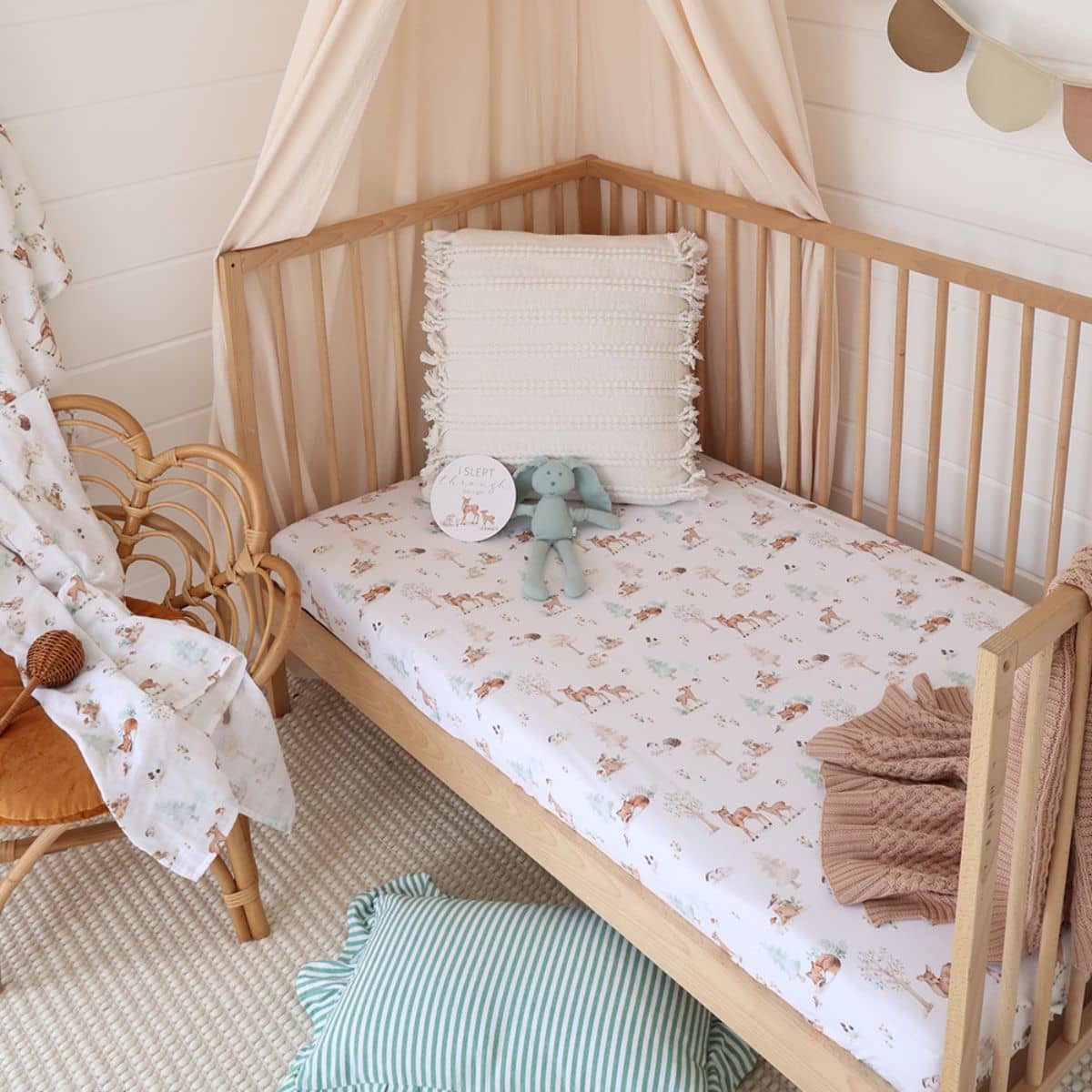 Snuggle Hunny Fitted Cot Sheet - Woodland Tales - Image 7