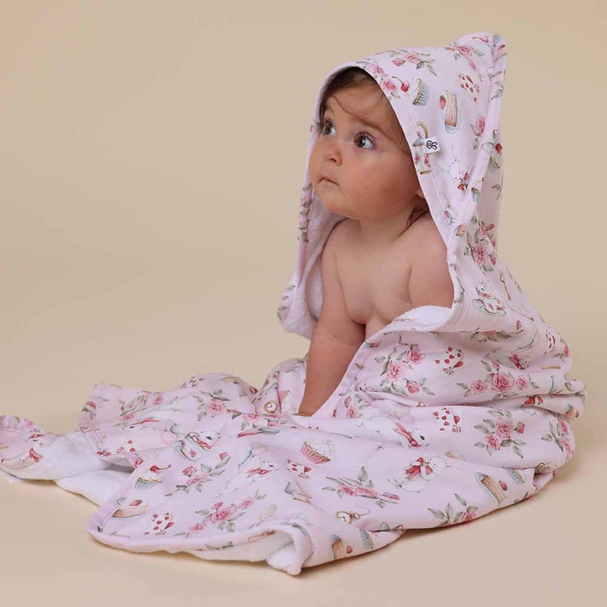 Snuggle Hunny Hooded Baby Towel - Alice's Tea Party - Image 4