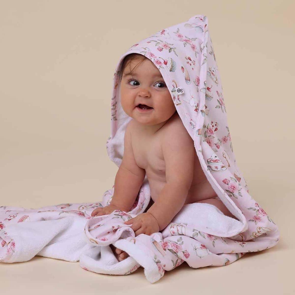 Snuggle Hunny Hooded Baby Towel - Alice's Tea Party - Image 5
