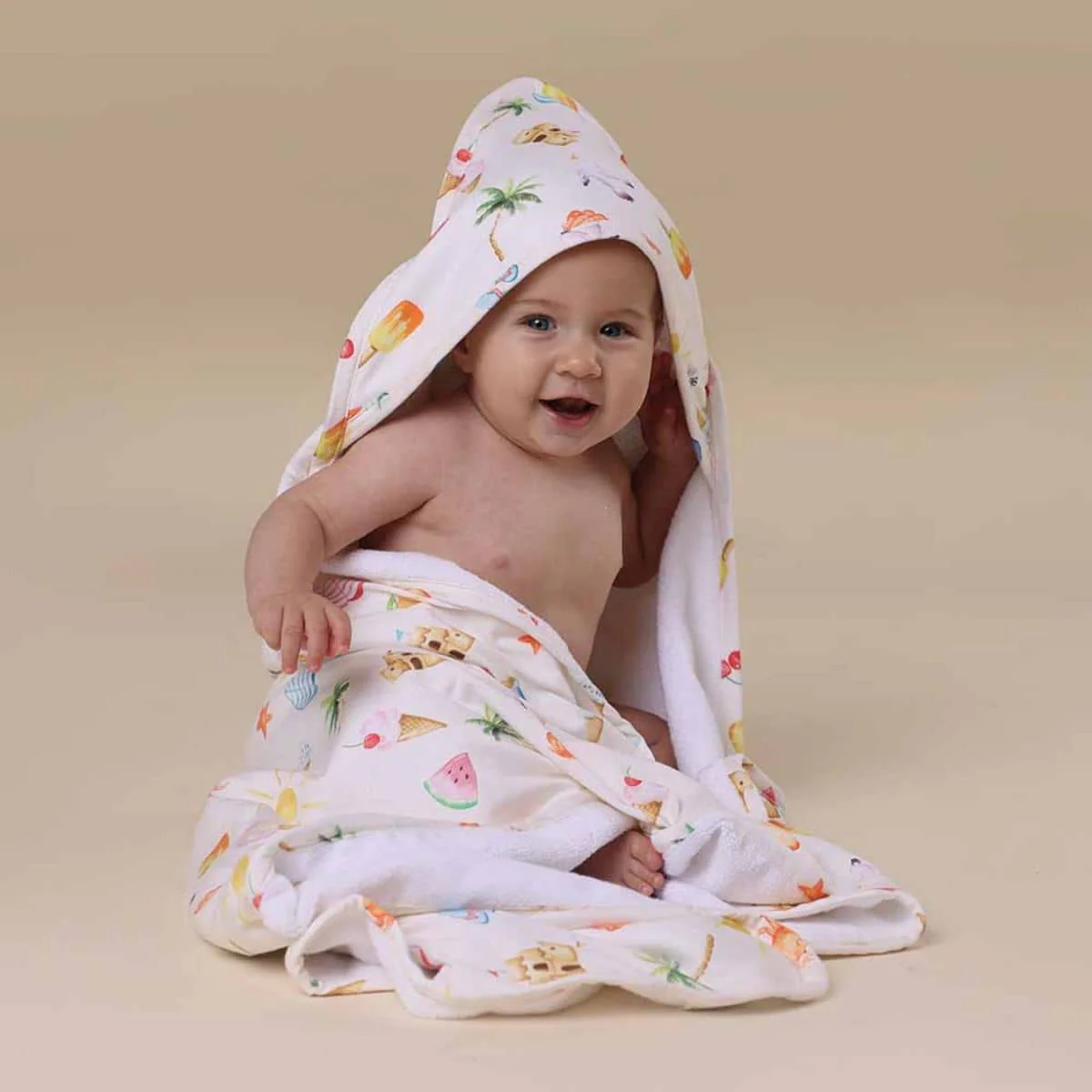 Snuggle Hunny Hooded Baby Towel - Beach Fun - Image 2