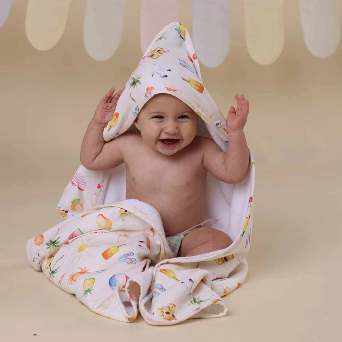 Snuggle Hunny Hooded Baby Towel - Beach Fun - Image 3
