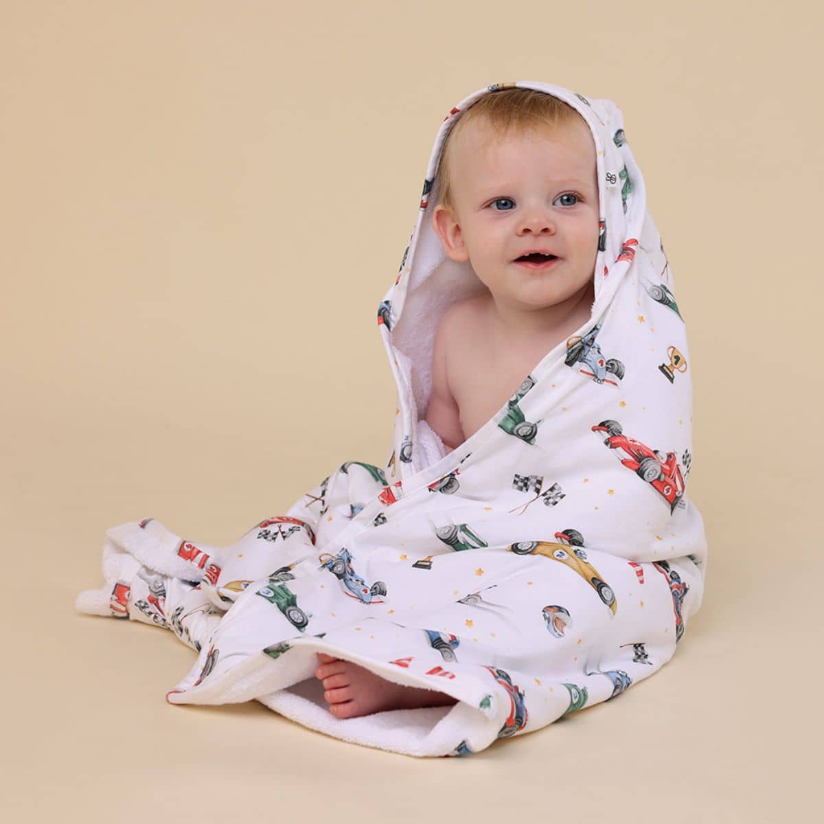 Snuggle Hunny Hooded Baby Towel - Little Racers - Image 2