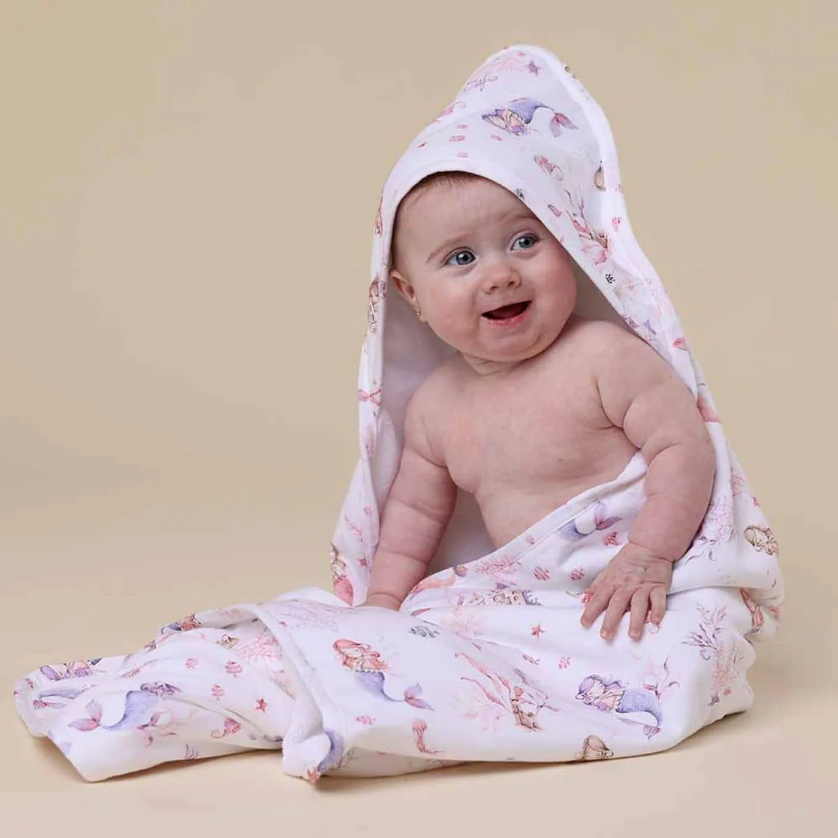 Snuggle Hunny Hooded Baby Towel - Mermaid - Image 3