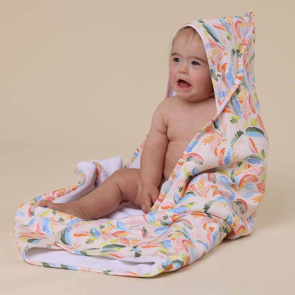 Snuggle Hunny Hooded Baby Towel - Summer Palm - Image 3