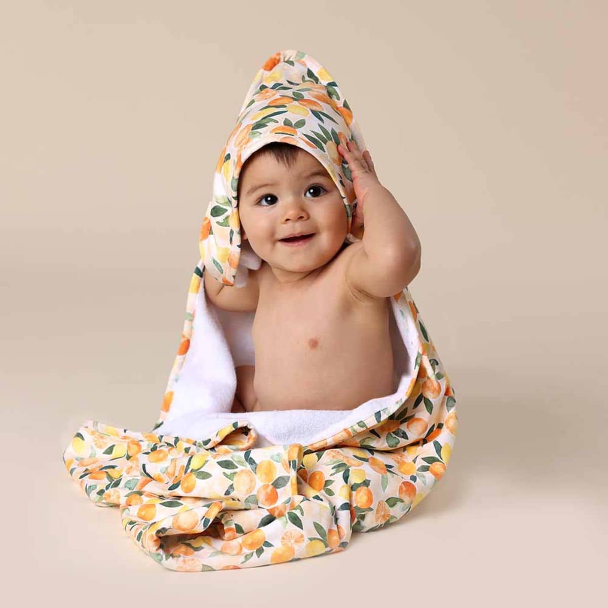 Snuggle Hunny Hooded Baby Towel - Sunny Citrus - Image 2