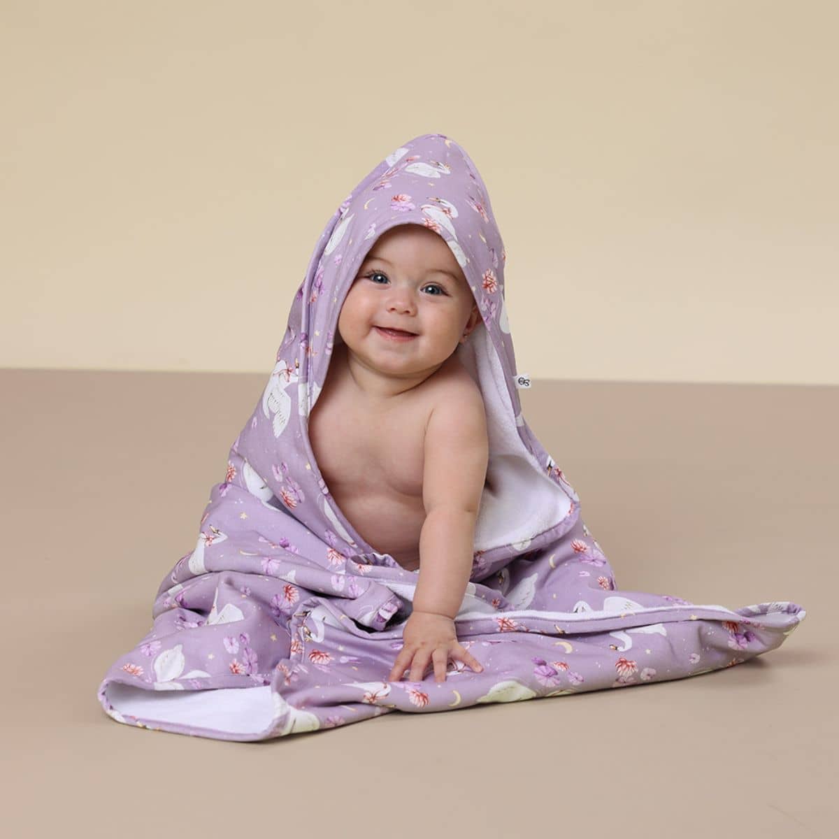 Snuggle Hunny Hooded Baby Towel - Swan Lake - Image 2