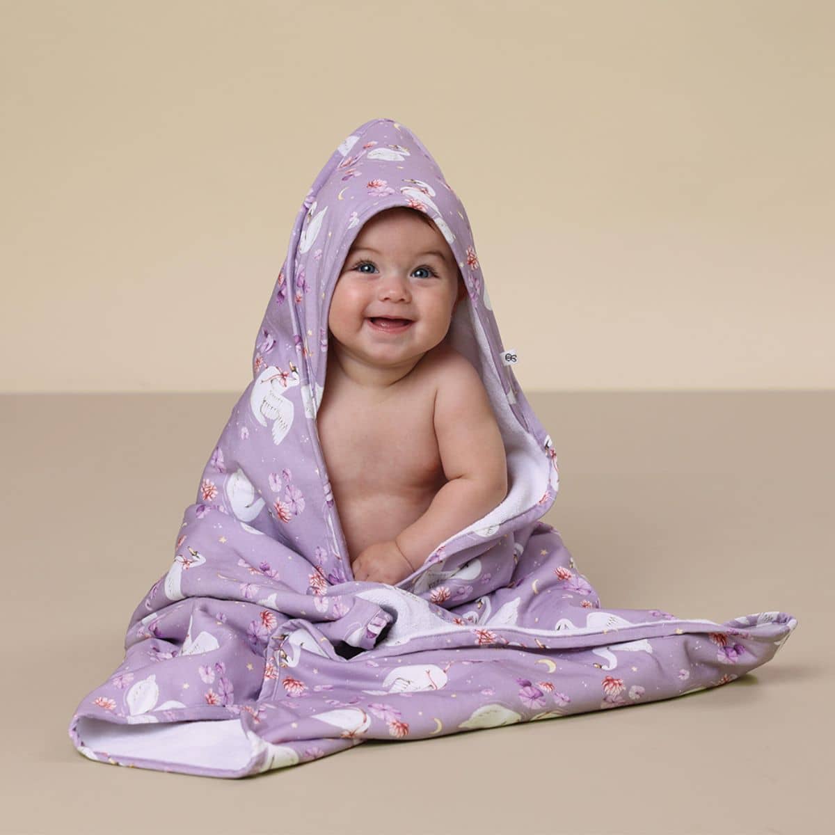 Snuggle Hunny Hooded Baby Towel - Swan Lake - Image 3