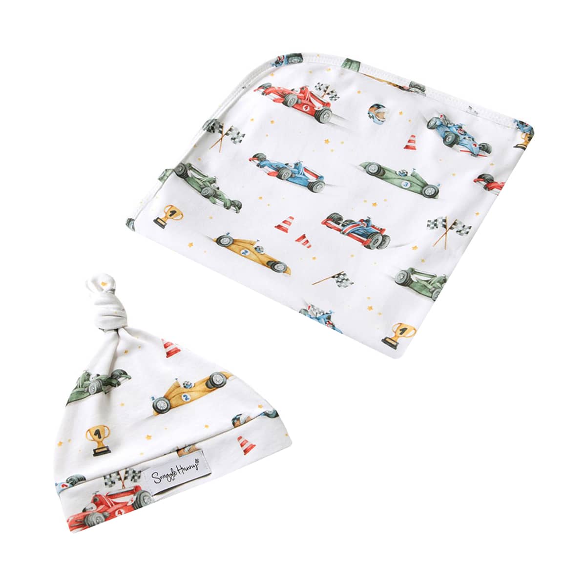 Snuggle Hunny Jersey Wrap with Matching Headwear - Little Racers