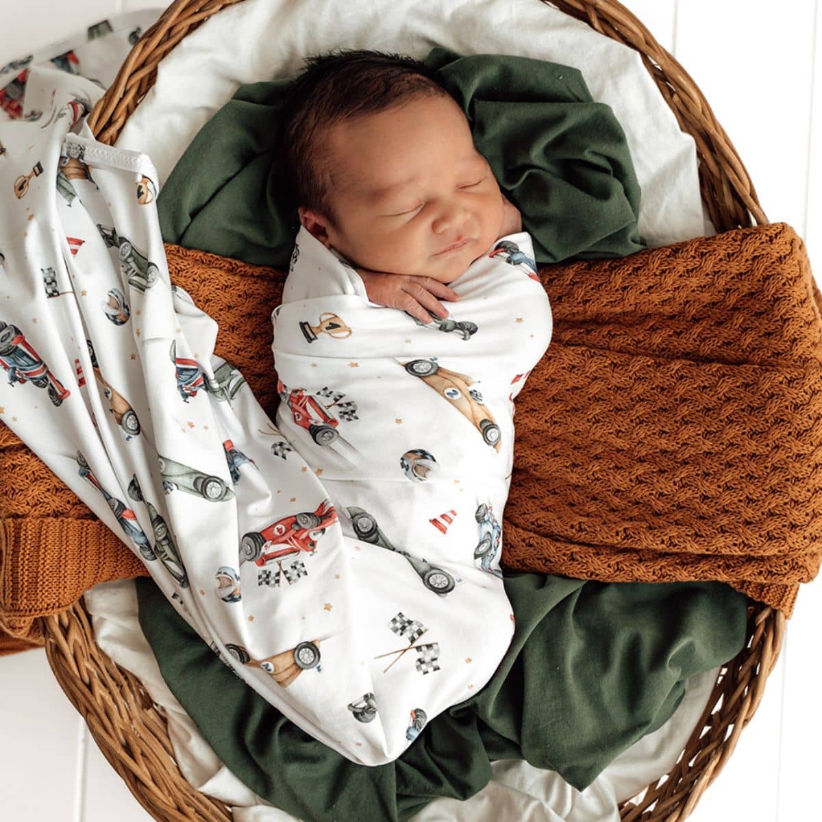 Snuggle Hunny Jersey Wrap with Matching Headwear - Little Racers - Image 2