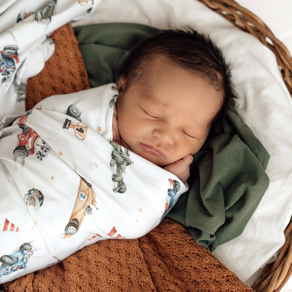 Snuggle Hunny Jersey Wrap with Matching Headwear - Little Racers - Image 5