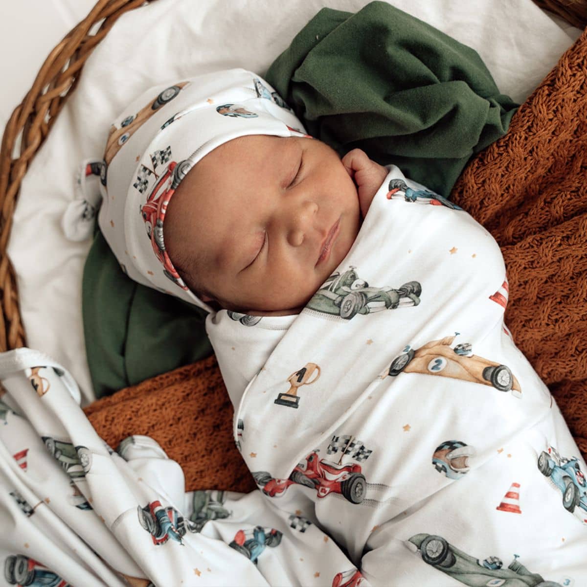 Snuggle Hunny Jersey Wrap with Matching Headwear - Little Racers - Image 7