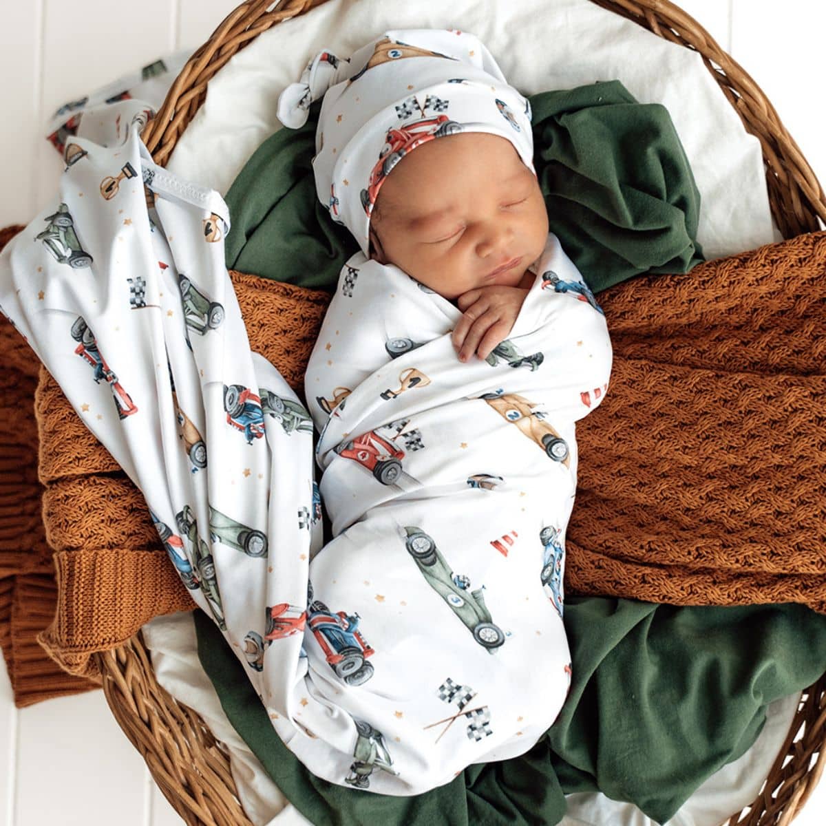 Snuggle Hunny Jersey Wrap with Matching Headwear - Little Racers - Image 8