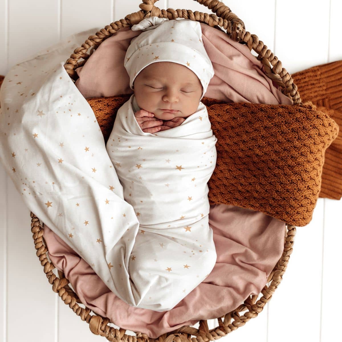 Snuggle Hunny Jersey Wrap with Matching Headwear - Stardust - Image 2