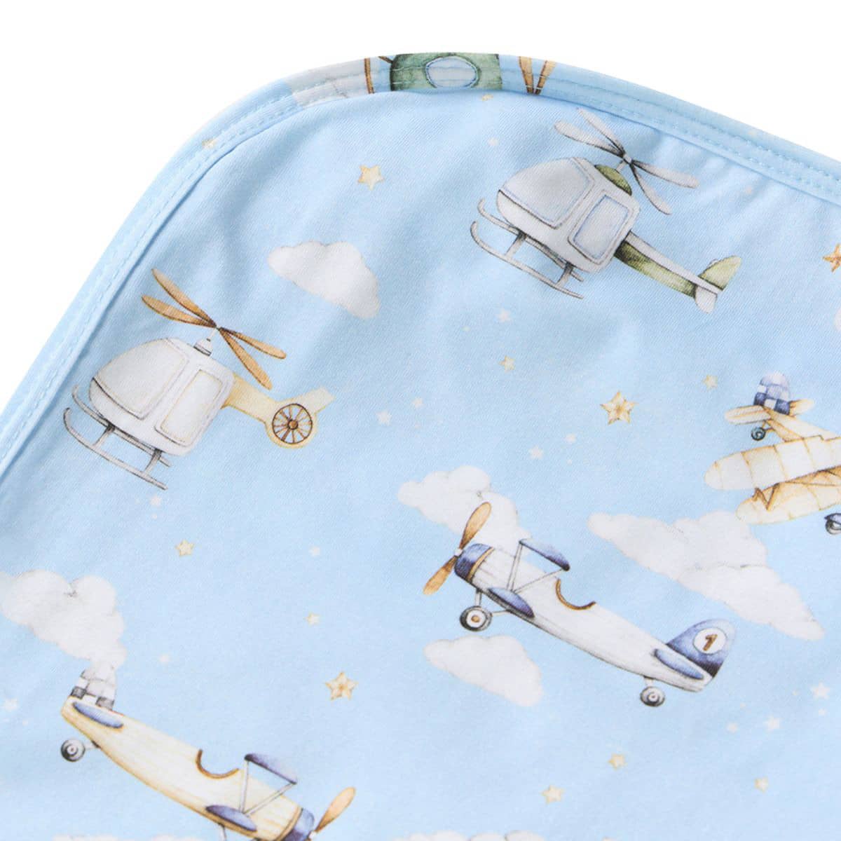 Snuggle Hunny Jersey Wrap with Matching Headwear - Taking Flight - Image 3
