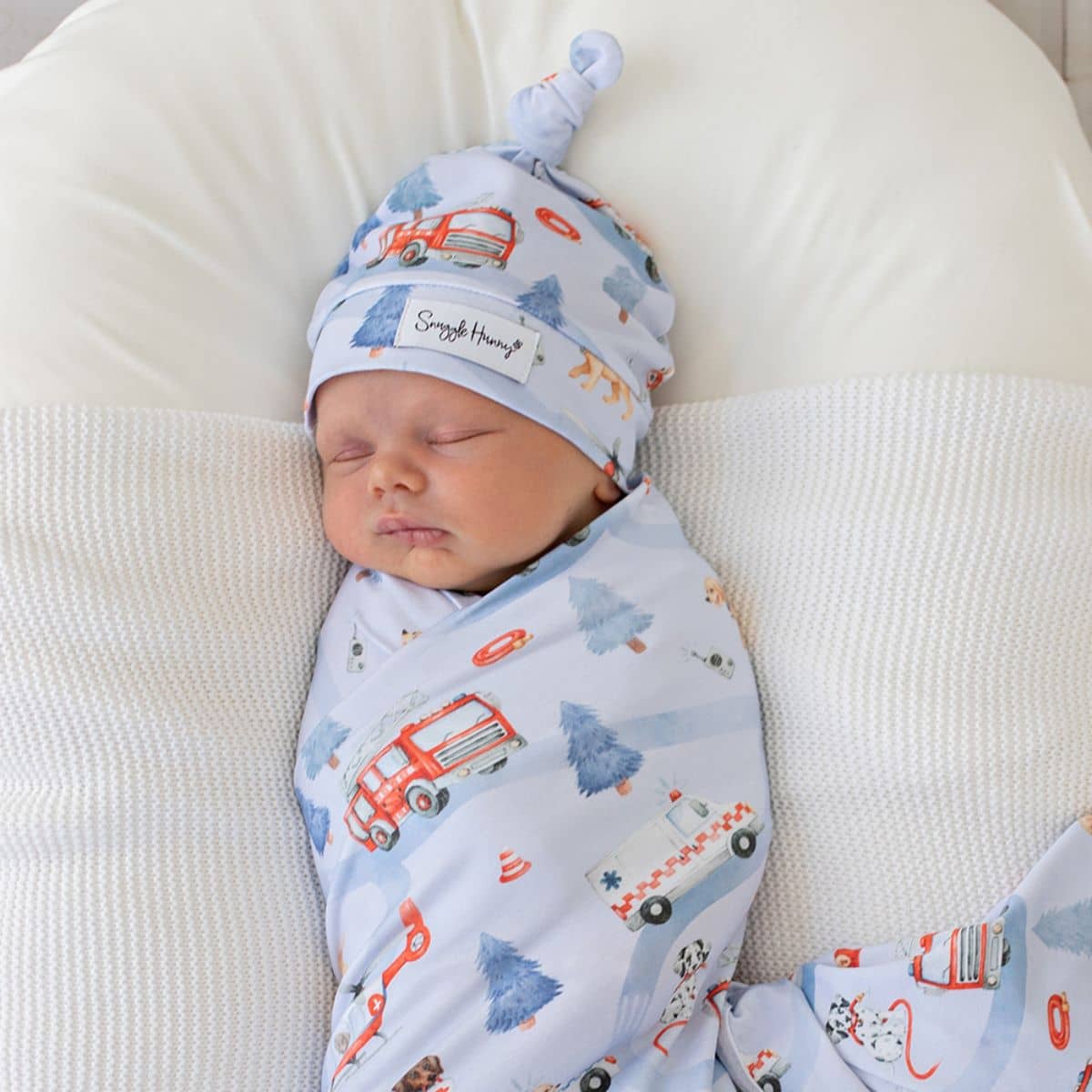 Snuggle Hunny Jersey Wrap with Matching Headwear - To the Rescue - Image 2