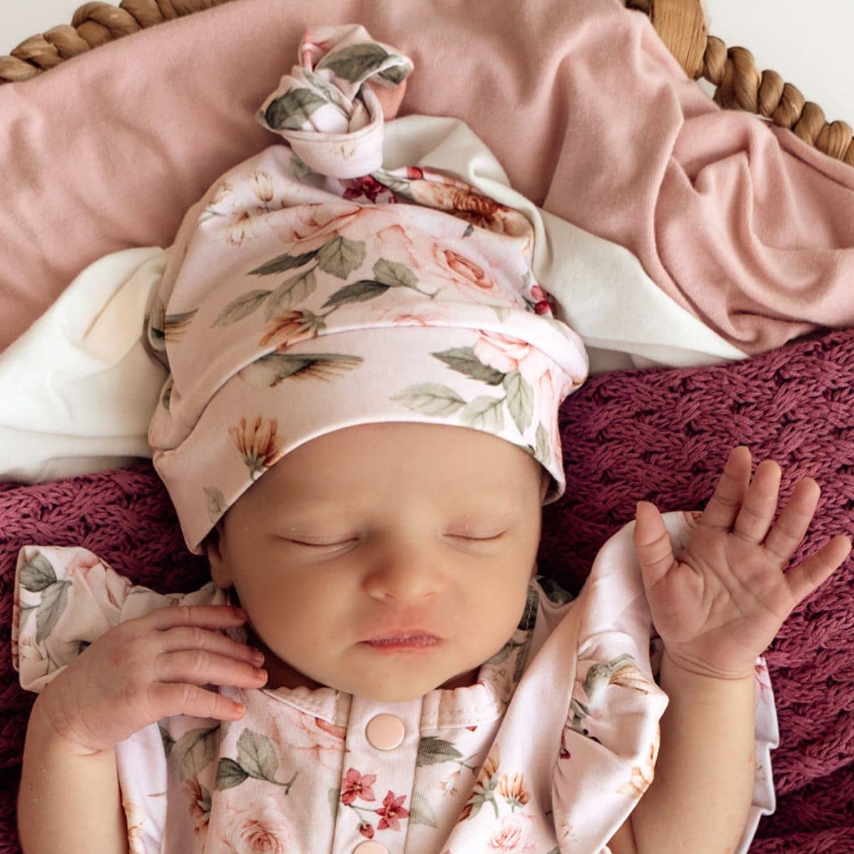 Snuggle Hunny Knotted Beanie - Birds & Blooms - Image 2