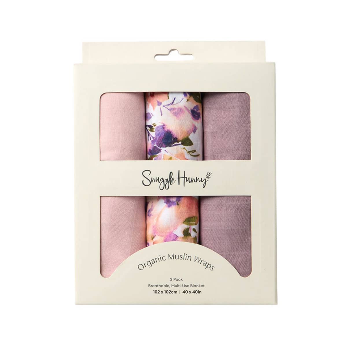 Snuggle Hunny Large Organic Muslin Wraps - Blushing Beauty / Dusk / Fairytale - Image 3